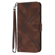 For Motorola Edge 5G 2024 Line Pattern Skin Feel Leather Phone Case(Coffee)