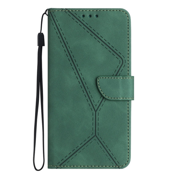 For Motorola Moto E13 4G Stitching Embossed Leather Phone Case(Green)