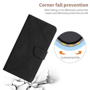 For Motorola Moto E13 4G Stitching Embossed Leather Phone Case(Black)