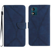 For Motorola Moto E13 4G Stitching Embossed Leather Phone Case(Blue)