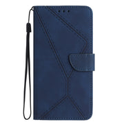 For Motorola Moto E13 4G Stitching Embossed Leather Phone Case(Blue)