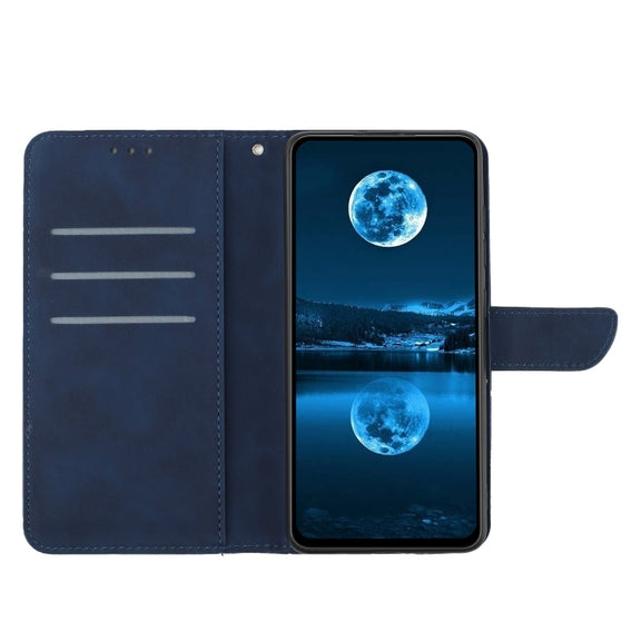 For Motorola Moto E13 4G Stitching Embossed Leather Phone Case(Blue)