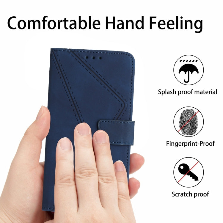 For Motorola Moto E13 4G Stitching Embossed Leather Phone Case(Blue)