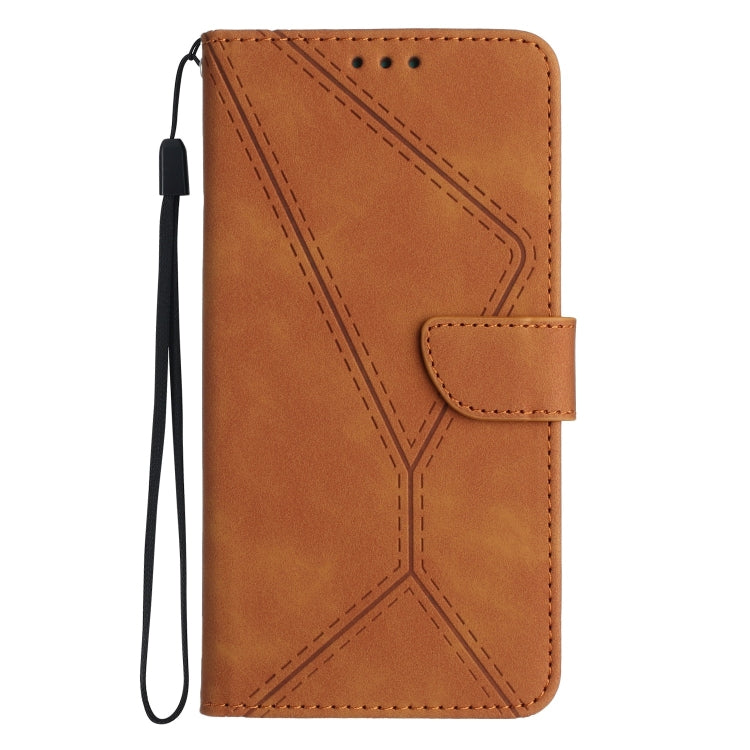 For Motorola Moto E22 / E22i 4G Stitching Embossed Leather Phone Case(Brown)