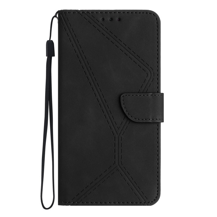 For Motorola Moto E22 / E22i 4G Stitching Embossed Leather Phone Case(Black)