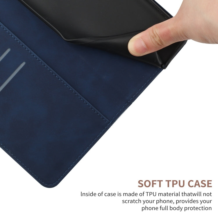 For Motorola Moto E22 / E22i 4G Stitching Embossed Leather Phone Case(Blue)