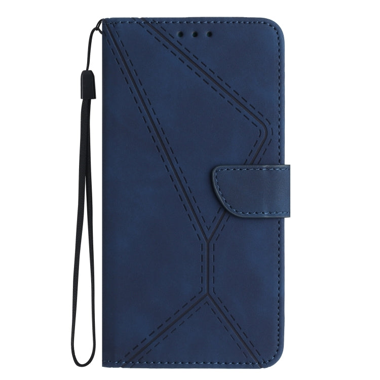 For Motorola Moto E22S / G22 4G Stitching Embossed Leather Phone Case(Blue)