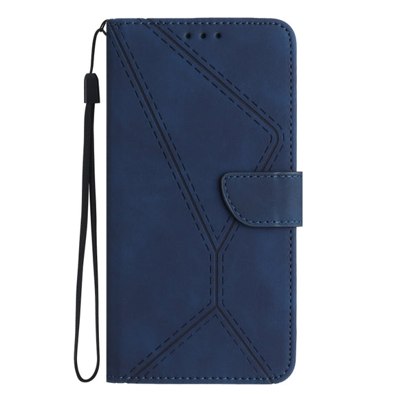 For Motorola Moto E22S / G22 4G Stitching Embossed Leather Phone Case(Blue)
