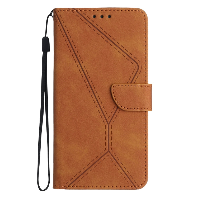 For Motorola Edge 40 Stitching Embossed Leather Phone Case(Brown)
