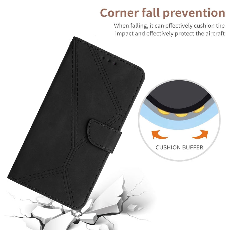 For Motorola Edge 40 Stitching Embossed Leather Phone Case(Black)