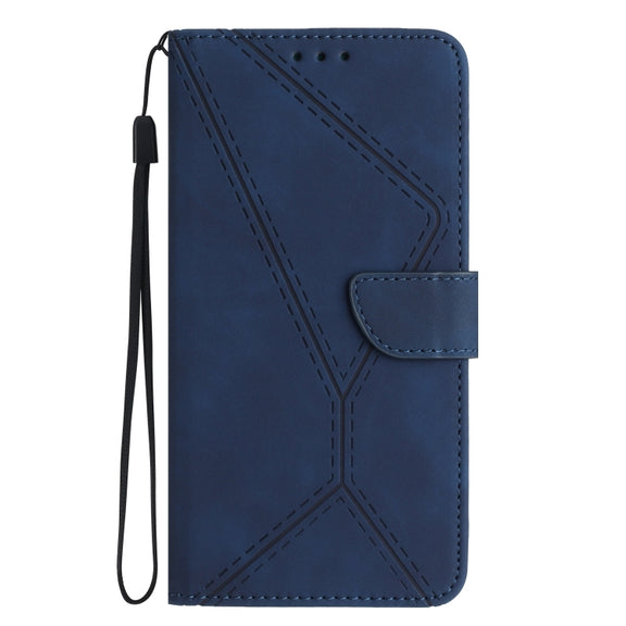 For Motorola Edge 40 Stitching Embossed Leather Phone Case(Blue)