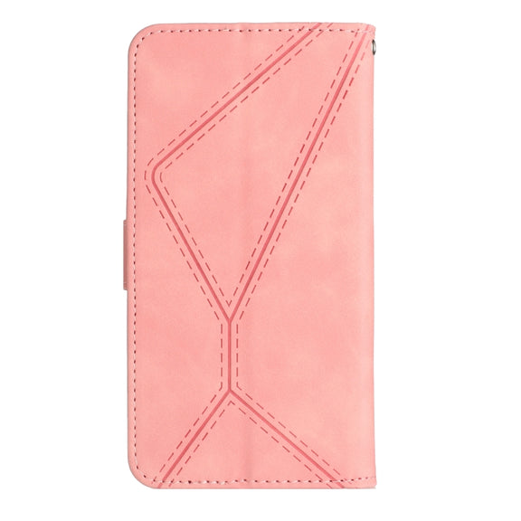For Motorola Moto G84 Stitching Embossed Leather Phone Case(Pink)