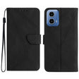 For Motorola Moto G04 / G24 Stitching Embossed Leather Phone Case(Black) - Motorola Cases by PMC TechLife | Online Shopping South Africa | PMC TechLife | Buy Now Pay Later Mobicred