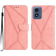 For Motorola Moto E14 Stitching Embossed Leather Phone Case(Pink) - free shipping - PMC TechLife - Order now!