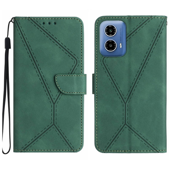 For Motorola Moto G85 5G Stitching Embossed Leather Phone Case(Green)