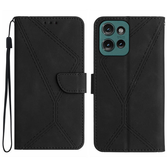 For Motorola Edge 50 5G Stitching Embossed Leather Phone Case(Black)