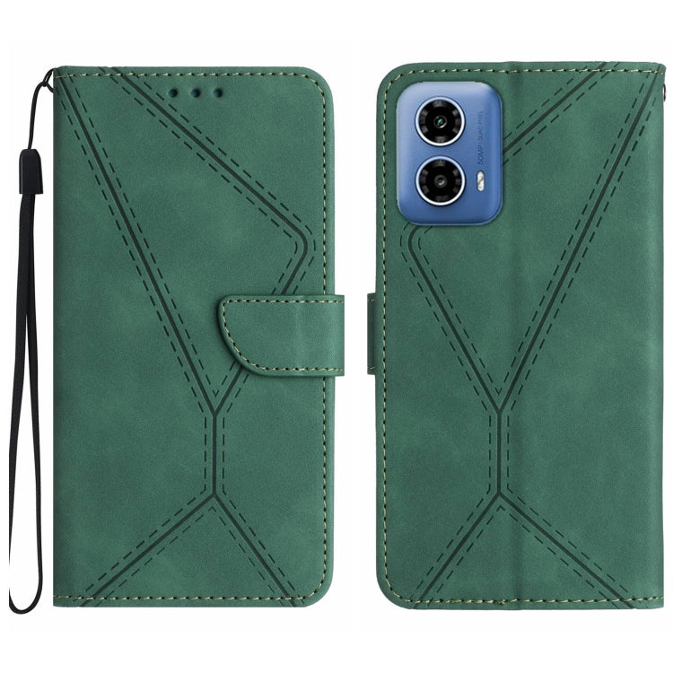 For Motorola Edge 5G 2024 Stitching Embossed Leather Phone Case(Green)