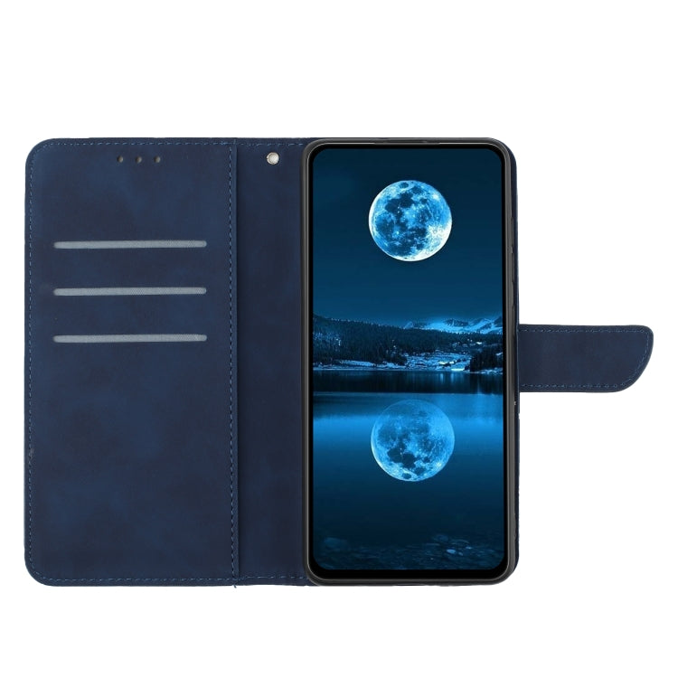 For Motorola Moto G15 Stitching Embossed Leather Phone Case(Blue)