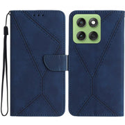 For Motorola Edge 60 5G Stitching Embossed Leather Phone Case(Blue)