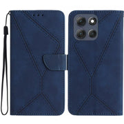 For Motorola Moto G56 5G Stitching Embossed Leather Phone Case(Blue)