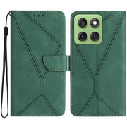 For Motorola Edge 60 Pro Stitching Embossed Leather Phone Case(Green)