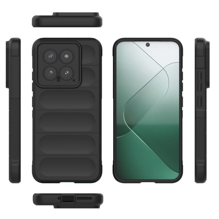 For Xiaomi 14 5G Magic Shield TPU + Flannel Phone Case(Dark Green)