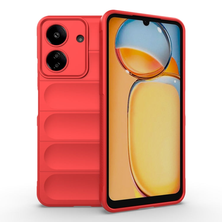 For Xiaomi Redmi 13C 4G Global Magic Shield TPU + Flannel Phone Case(Red)