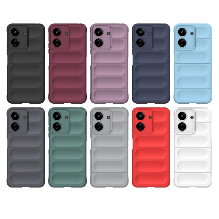 For Xiaomi Redmi 13C 4G Global Magic Shield TPU + Flannel Phone Case(Red)