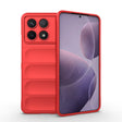For Xiaomi Redmi K70 / K70 Pro 5G Magic Shield TPU + Flannel Phone Case(Red) - K70 Pro Cases by PMC TechLife | Online Shopping South Africa | PMC TechLife | Buy Now Pay Later Mobicred