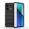 For Xiaomi Redmi Note 13 4G Global Magic Shield TPU + Flannel Phone Case(Black) - Note 13 Cases by PMC TechLife | Online Shopping South Africa | PMC TechLife | Buy Now Pay Later Mobicred