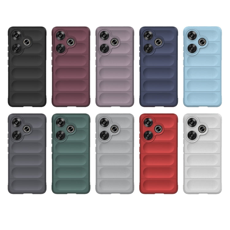 For Xiaomi Redmi Turbo 3 5G Magic Shield TPU + Flannel Phone Case(Grey)