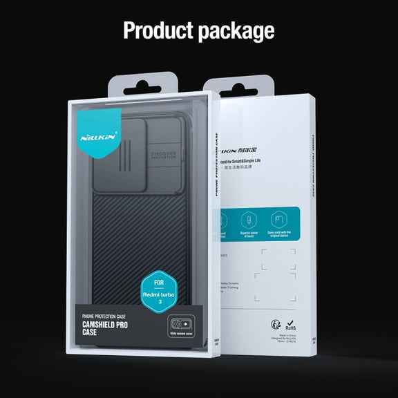 For Xiaomi Redmi Turbo 3 NILLKIN CamShield Pro PC Phone Case(Black)