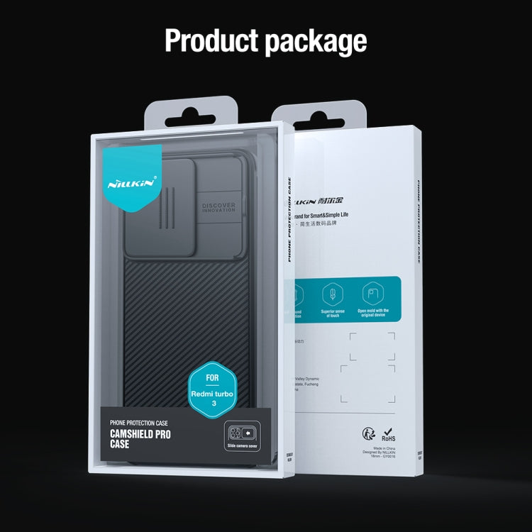 For Xiaomi Redmi Turbo 3 NILLKIN CamShield Pro PC Phone Case(Green)