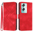 For OPPO A79 Line Pattern Skin Feel Leather Phone Case(Red) - OPPO Cases by PMC TechLife | Online Shopping South Africa | PMC TechLife | Buy Now Pay Later Mobicred