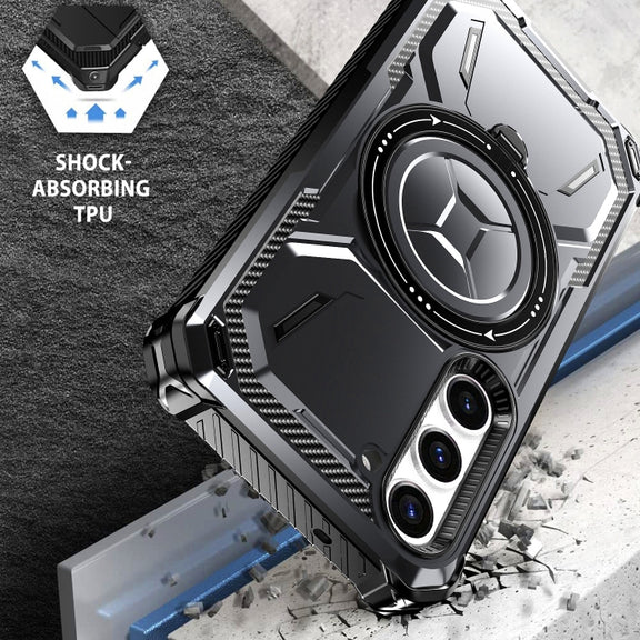 For Samsung Galaxy S24 5G Armor Series Holder Phone Case(Blue)