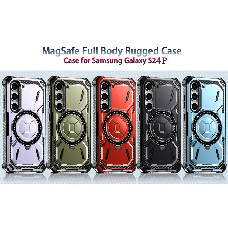 For Samsung Galaxy S24+ 5G Armor Series Holder Phone Case(Red)