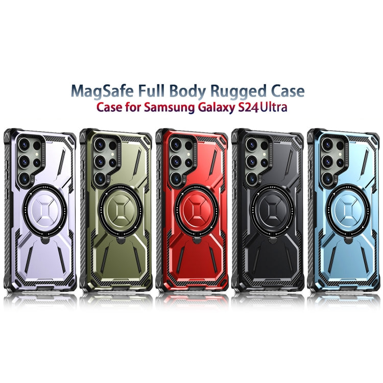 For Samsung Galaxy S24 Ultra 5G Armor Series Holder Phone Case(Army Green)