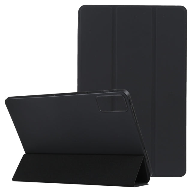 For Xiaomi Redmi Pad SE 2023 Three-fold Holder Flip Tablet Leather Case(Black)