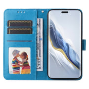 For Honor Magic6 Pro Embossed Sunflower Leather Phone Case(Blue)