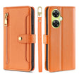 For OnePlus Nord CE 3 Lite 5G Sheep Texture Cross-body Zipper Wallet Leather Phone Case(Orange) - OnePlus Cases by PMC TechLife | Online Shopping South Africa | PMC TechLife | Buy Now Pay Later Mobicred