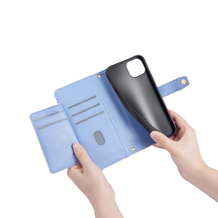 For OnePlus Ace 2 Pro Sheep Texture Cross-body Zipper Wallet Leather Phone Case(Blue)