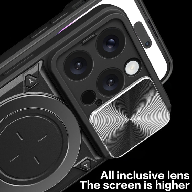 For iPhone 16 Pro CD Texture Sliding Camshield Magnetic Holder Phone Case(Purple)