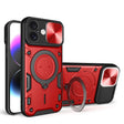 For iPhone 16 CD Texture Sliding Camshield Magnetic Holder Phone Case(Red) - iPhone 16 Cases by PMC TechLife | Online Shopping South Africa | PMC TechLife | Buy Now Pay Later Mobicred