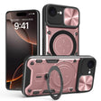 For iPhone 16e CD Texture Sliding Camshield Magnetic Holder Phone Case(Pink) - iPhone 16e Cases by PMC TechLife | Online Shopping South Africa | PMC TechLife | Buy Now Pay Later Mobicred