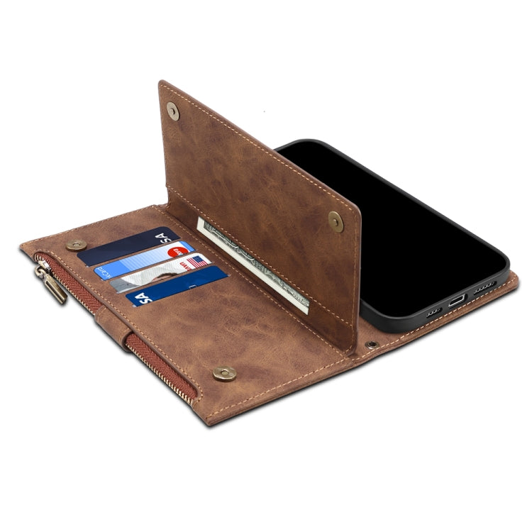 For Google Pixel 7a ESEBLE Retro Frosted RFID Flip Leather Phone Case(Brown)