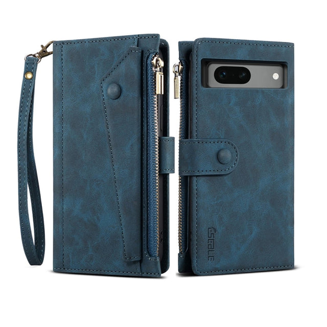 For Google Pixel 7a ESEBLE Retro Frosted RFID Flip Leather Phone Case(Dark Green)