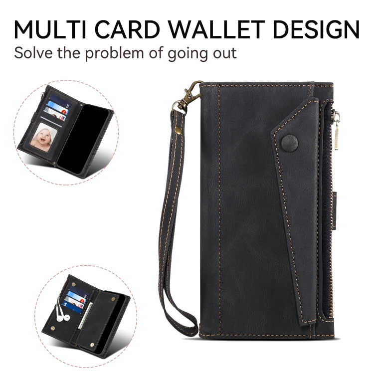 For Google Pixel 8 Pro ESEBLE Retro Frosted RFID Flip Leather Phone Case(Black)