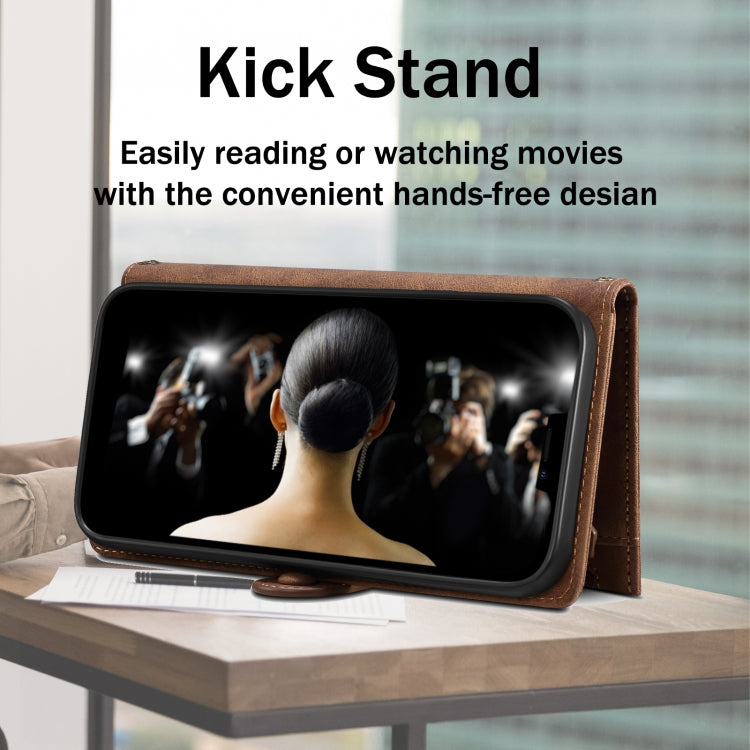For Google Pixel 9 / 9 Pro ESEBLE Retro Frosted RFID Flip Leather Phone Case(Brown)