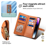 For Google Pixel 8A ESEBLE Star Series Lanyard Zipper Wallet RFID Leather Case(Brown)