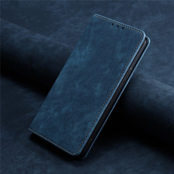 For Huawei Pura 70 RFID Anti-theft Brush Magnetic Leather Phone Case(Blue)
